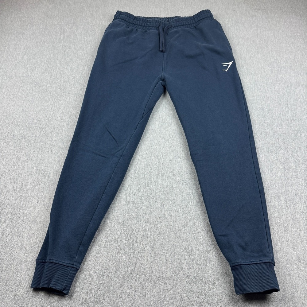 Gymshark Pants Mens Medium Blue Crest Joggers Sweatpants  Athletic Slim Fit